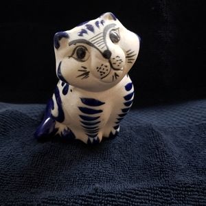 Ceramic Blue and White Cat